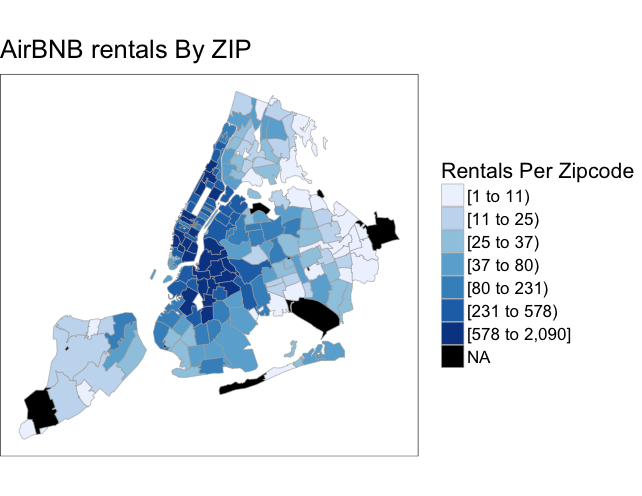 Listings per zipcode